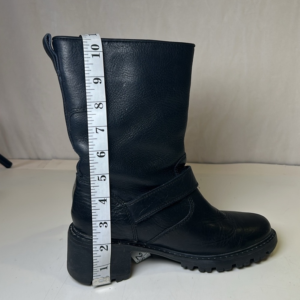 Rockport Hydro-Shield Black Leather Moto Buckle Waterproof Boots Size 6.5. - Picture 14 of 15